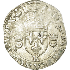 Moneda, Francia, Henri II, Douzain aux croissants, 1556, Bordeaux, MBC, Vellón