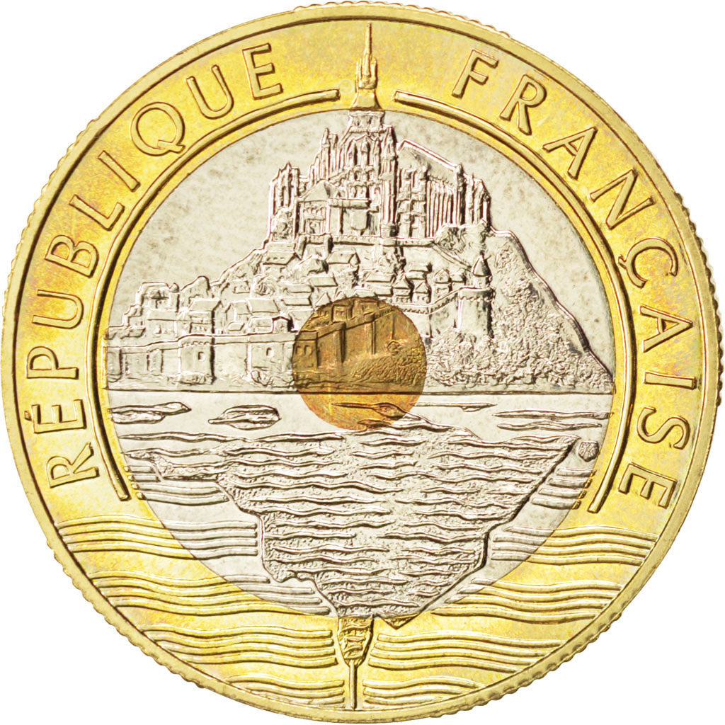 FRANCE, Mont Saint Michel, 20 Francs, 1997, KM #1008.2, MS(63), Tri-Metallic,...