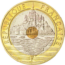 FRANCE, Mont Saint Michel, 20 Francs, 1997, KM #1008.2, MS(63), Tri-Metallic,...