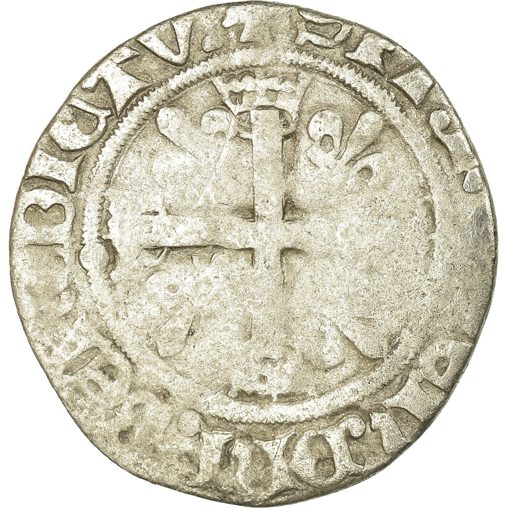 Coin, France, Charles VIII, Karolus or Dizain, Rouen, VF(20-25), Billon