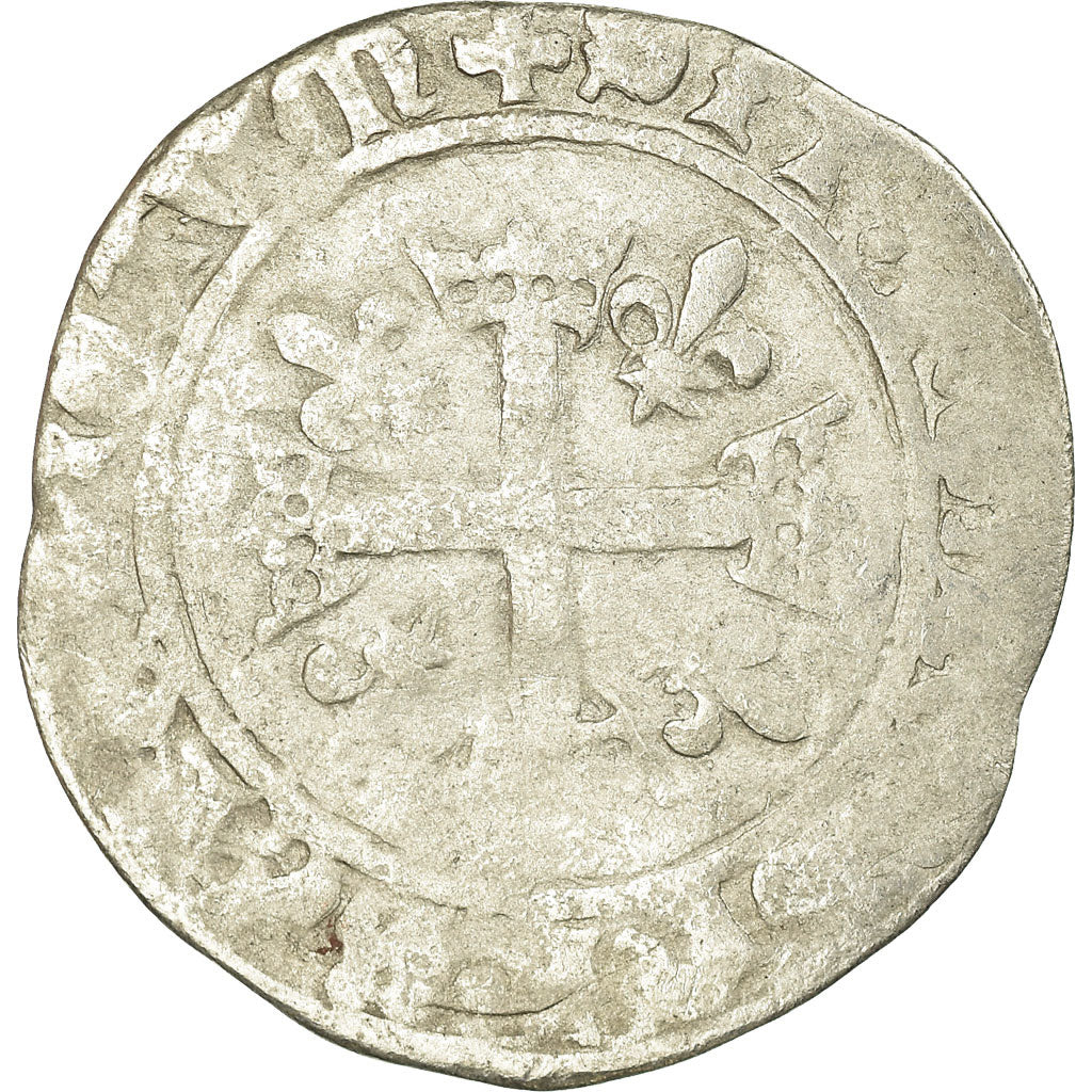 Coin, France, Charles VIII, Karolus or Dizain, Rouen, VF(20-25), Billon