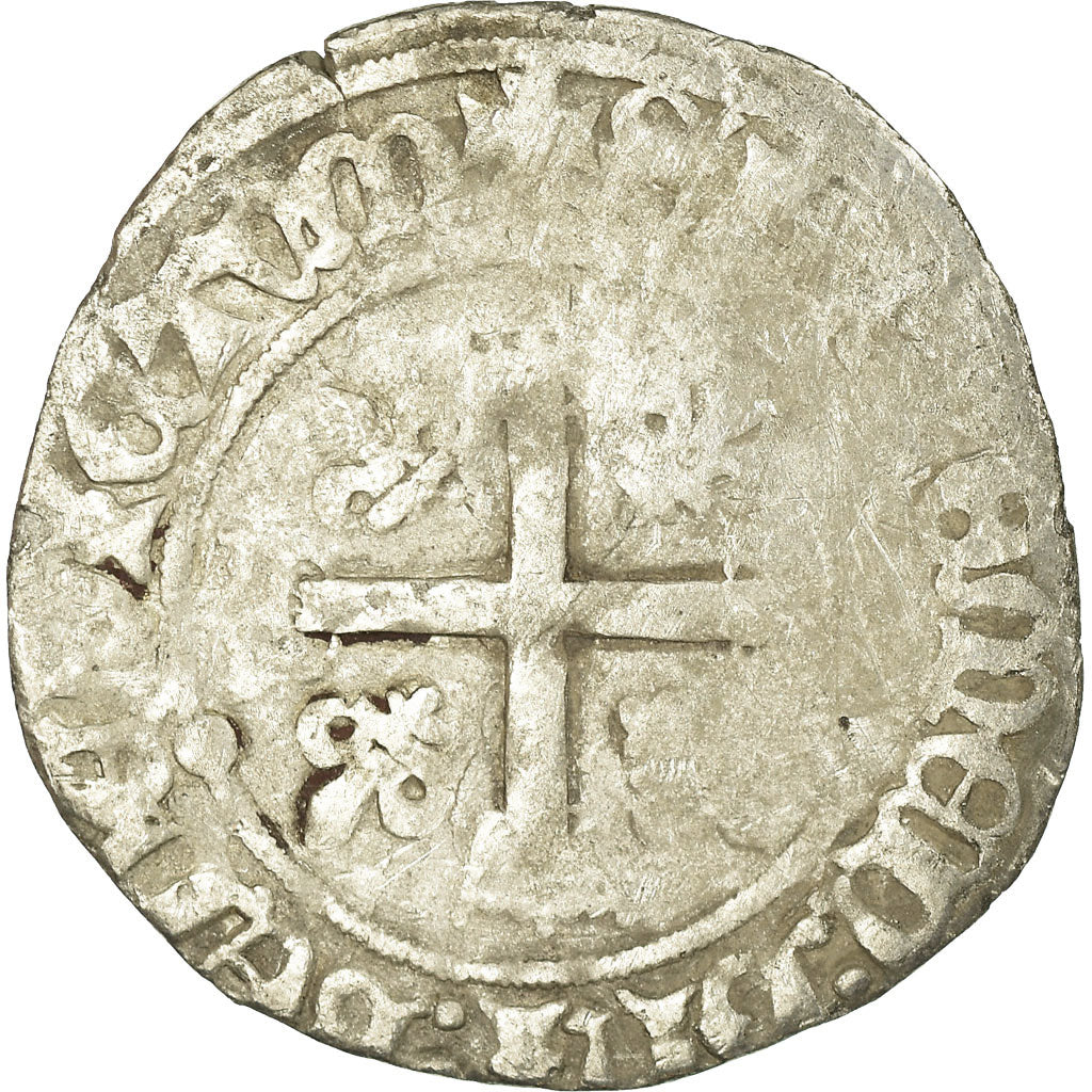 Coin, France, Charles VIII, Karolus or Dizain, Rouen, VF(20-25), Billon