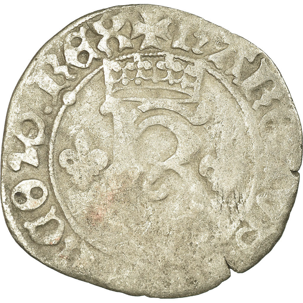 Coin, France, Charles VIII, Karolus or Dizain, Rouen, VF(20-25), Billon
