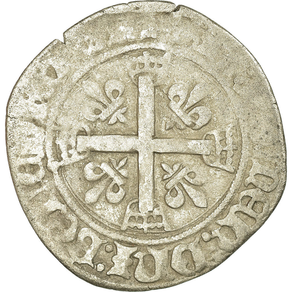 Coin, France, Charles VIII, Karolus or Dizain, Rouen, VF(20-25), Billon