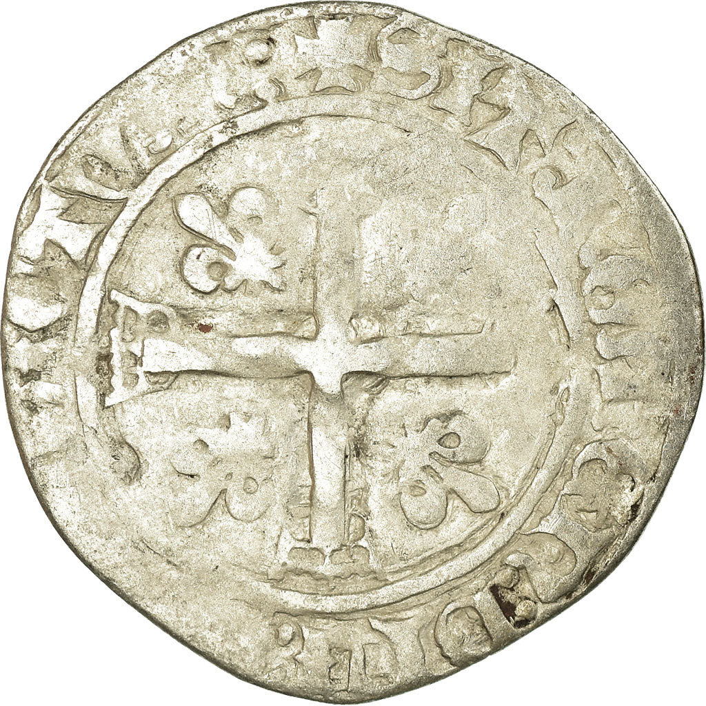 Coin, France, Charles VIII, Karolus or Dizain, Rouen, VF(30-35), Billon