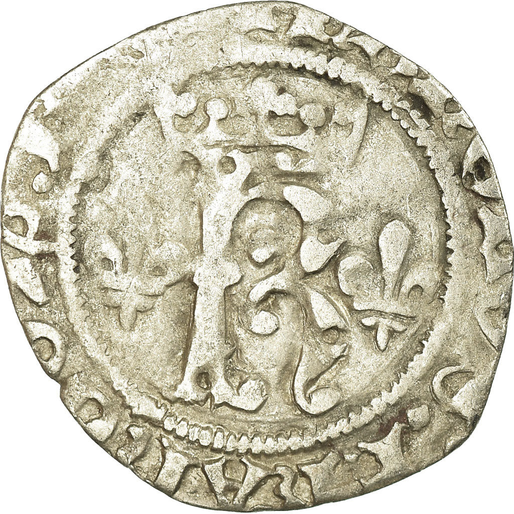 Coin, France, Charles VIII, Karolus or Dizain, Rouen, VF(30-35), Billon