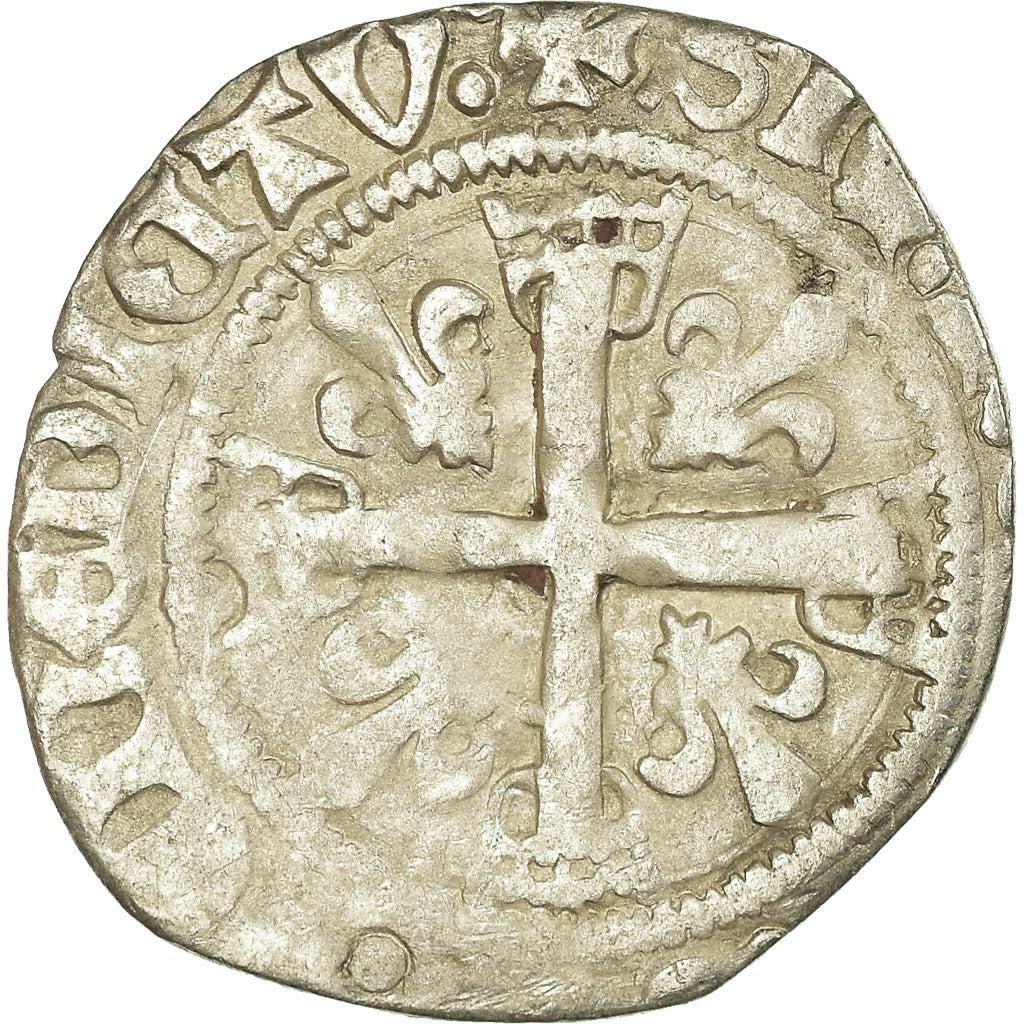 Coin, France, Charles VIII, Karolus or Dizain, Rouen, VF(30-35), Billon