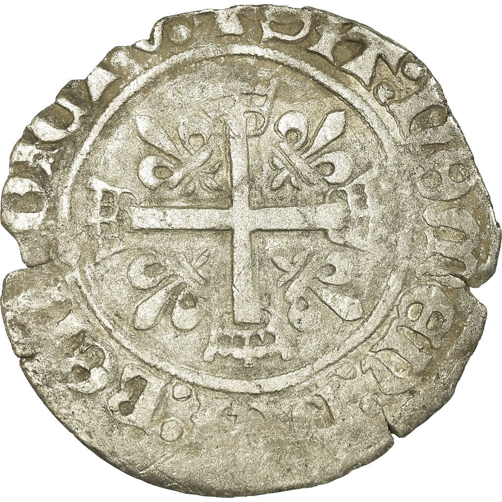 Coin, France, Charles VIII, Karolus or Dizain, Rouen, VF(30-35), Billon