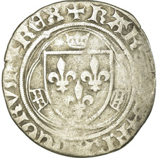 Coin, France, Charles VIII, Blanc à la couronne, Paris, VF(20-25), Billon