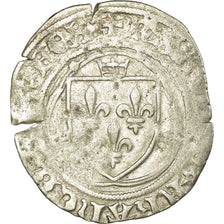 Monnaie, France, Charles VIII, Blanc à la couronne, Paris, TB+, Billon