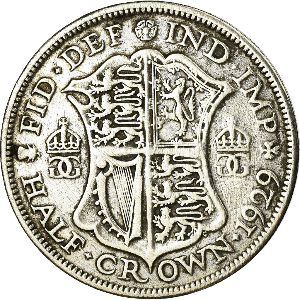 Coin, Great Britain, George V, 1/2 Crown, 1929, VF(20-25), Silver, KM:835
