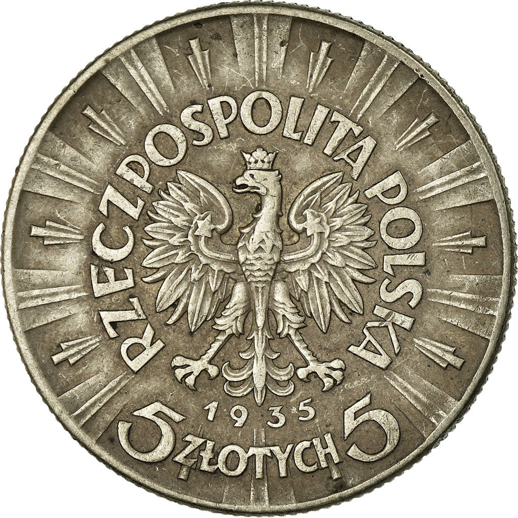 Coin, Poland, 5 Zlotych, 1935, Warsaw, EF(40-45), Silver, KM:28