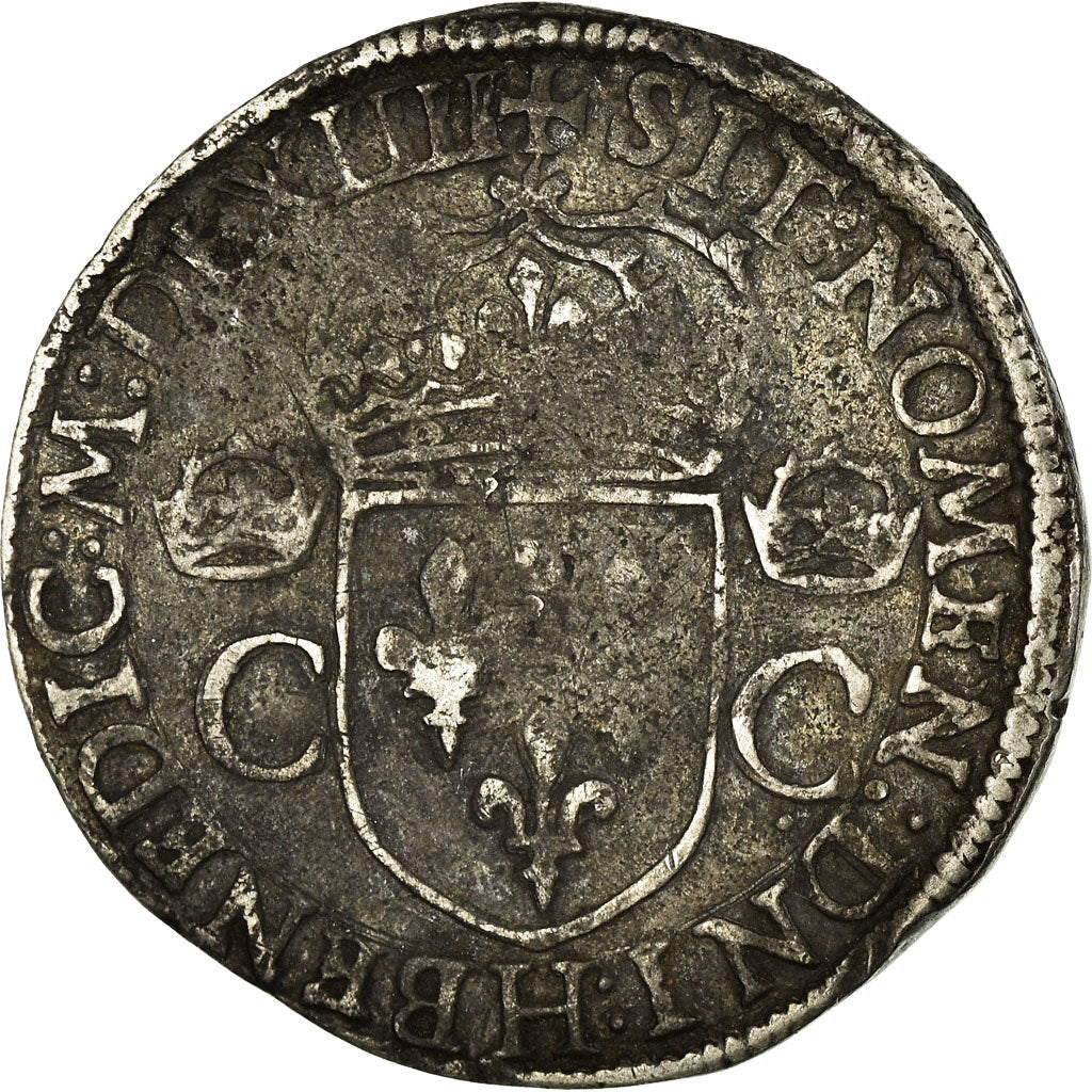 Coin, France, Charles IX, Teston, 1564, La Rochelle, VF(30-35), Silver