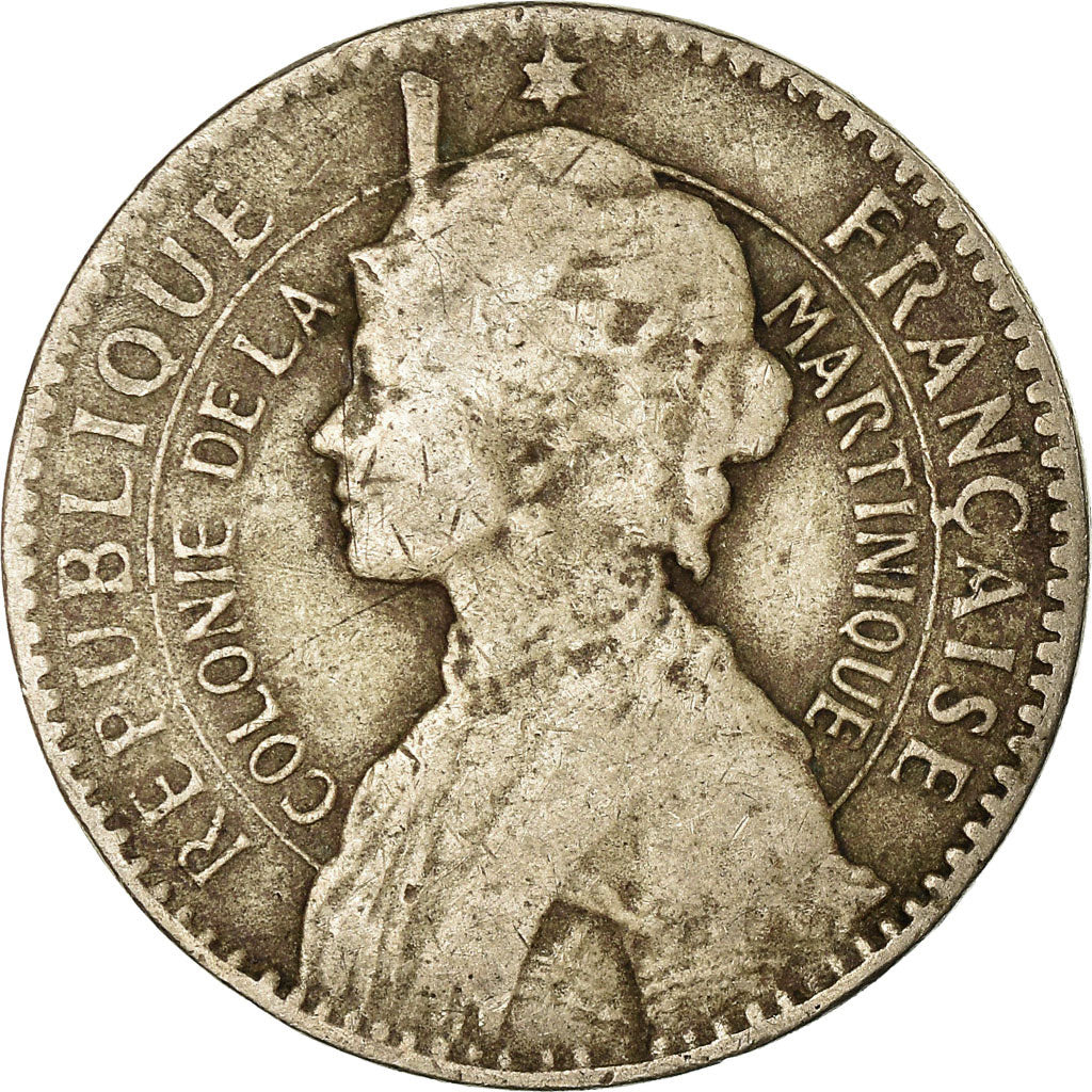 Moneda, Martinica, Franc, 1922, BC+, Cobre - níquel, KM:41, Lecompte:13