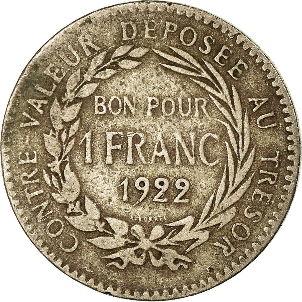 Moneda, Martinica, Franc, 1922, BC+, Cobre - níquel, KM:41, Lecompte:13