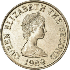 Coin, Jersey, Elizabeth II, 10 Pence, 1989, AU(55-58), Copper-nickel, KM:57.1