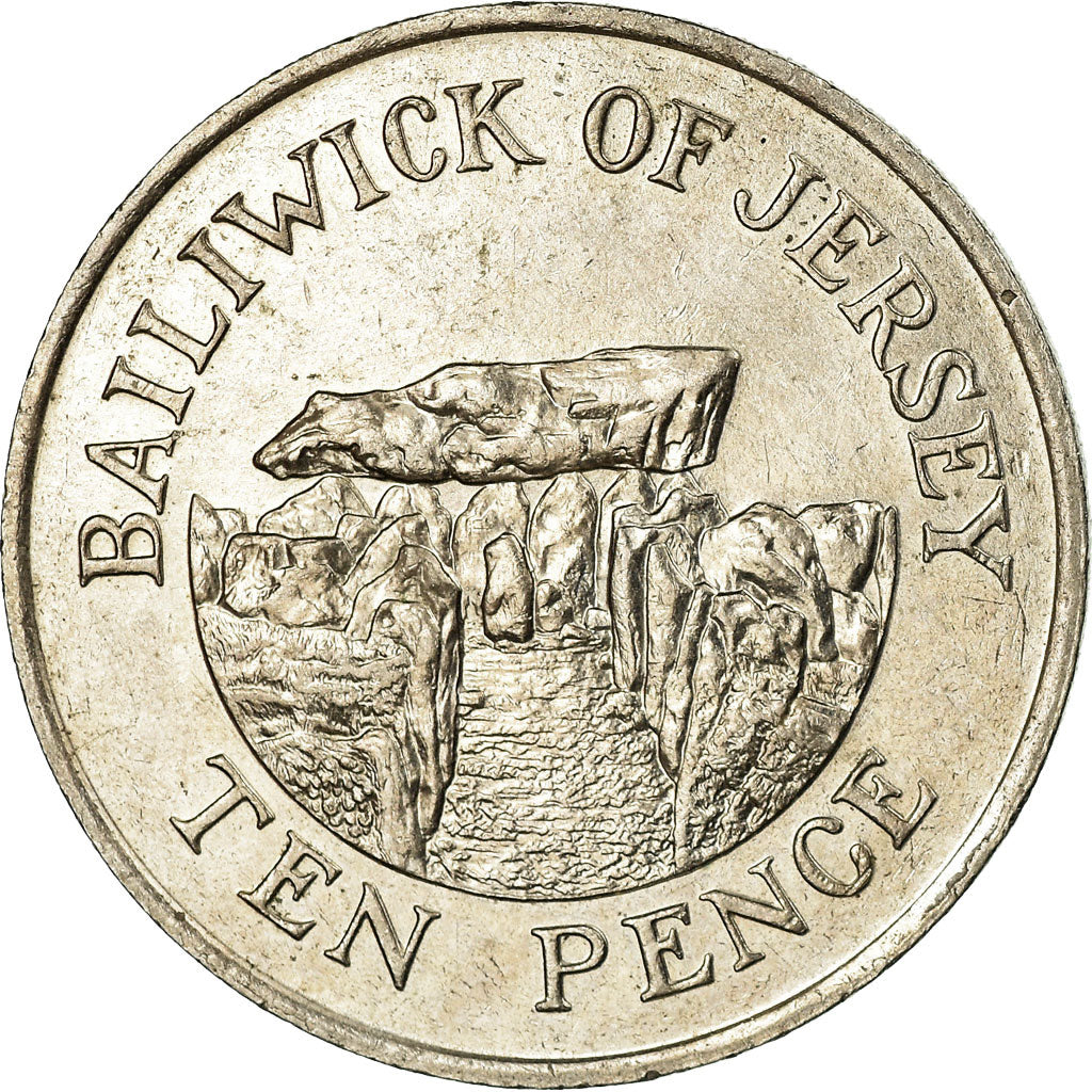 Coin, Jersey, Elizabeth II, 10 Pence, 1989, AU(55-58), Copper-nickel, KM:57.1