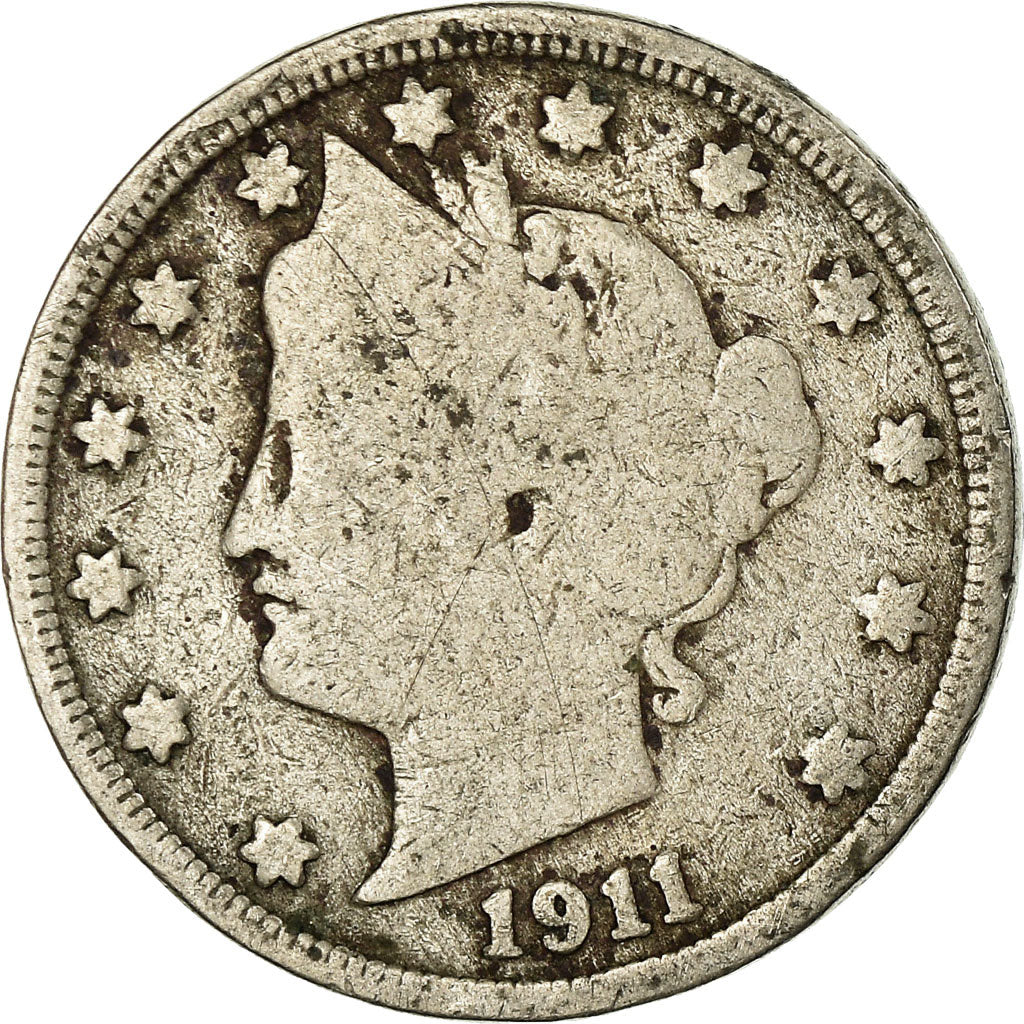 Moneda, Estados Unidos, Liberty Nickel, 5 Cents, 1911, U.S. Mint, Philadelphia