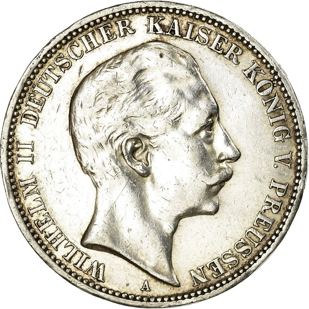 Coin, German States, PRUSSIA, Wilhelm II, 3 Mark, 1912, Berlin, AU(50-53)
