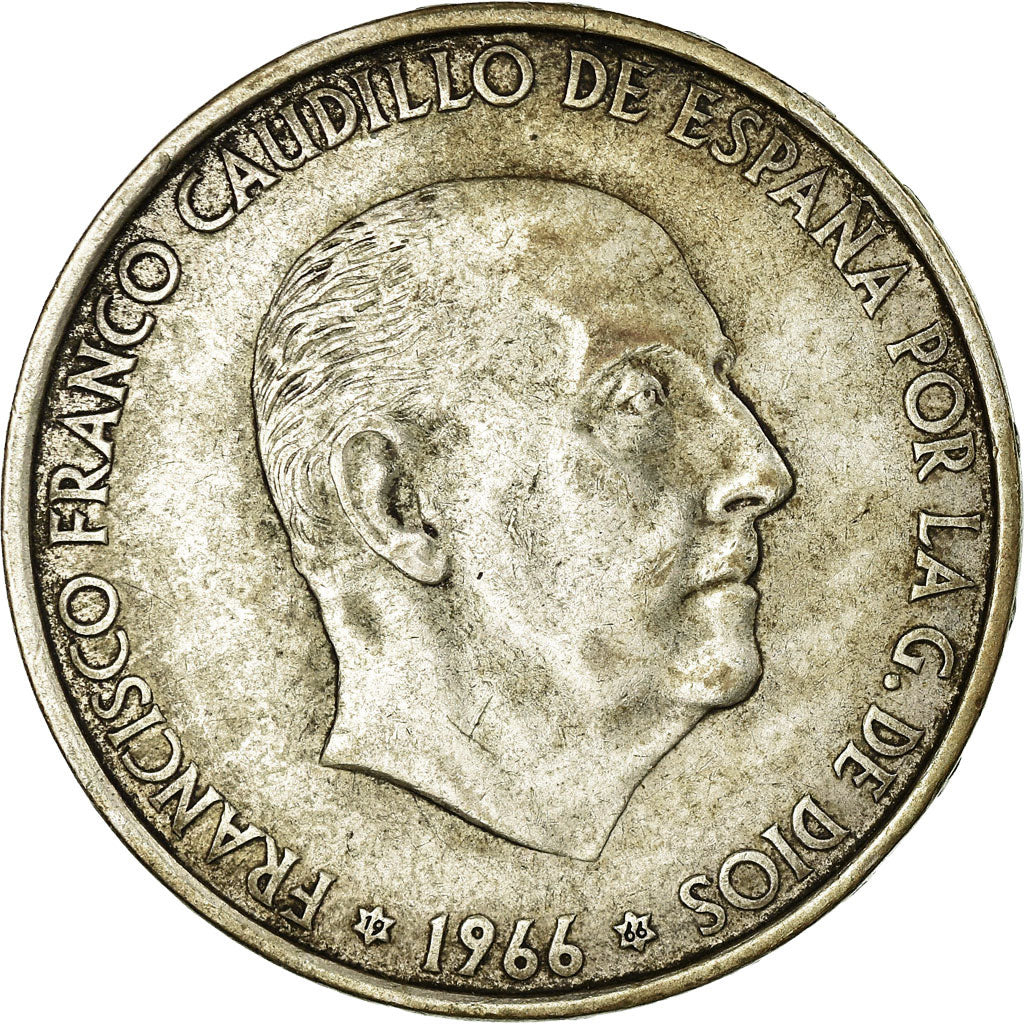 Coin, Spain, Caudillo and regent, 100 Pesetas, 1966, EF(40-45), Silver, KM:797
