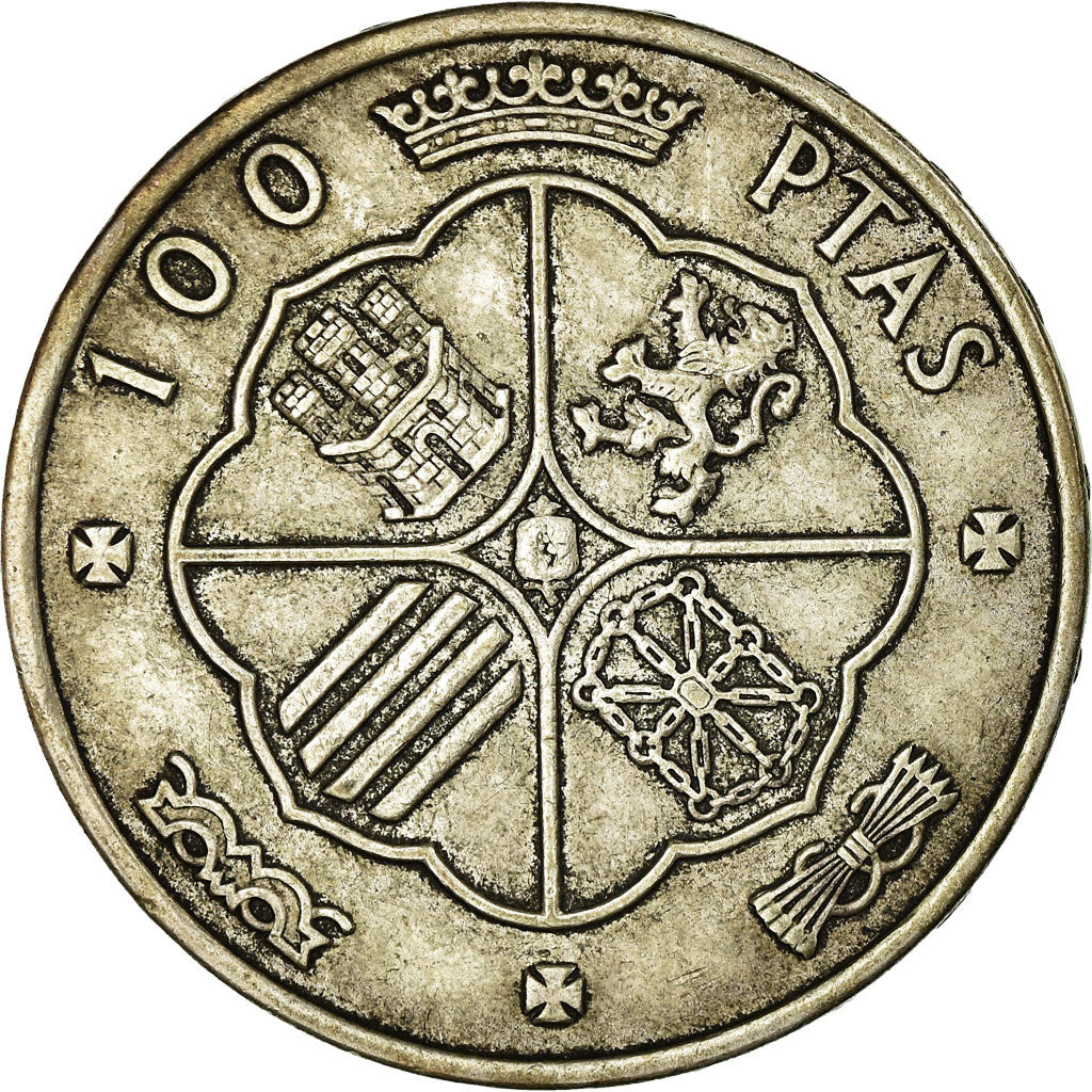 Coin, Spain, Caudillo and regent, 100 Pesetas, 1966, EF(40-45), Silver, KM:797