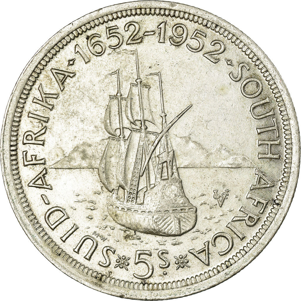 Monnaie, Afrique du Sud, George VI, 5 Shillings, 1952, TTB+, Argent, KM:41
