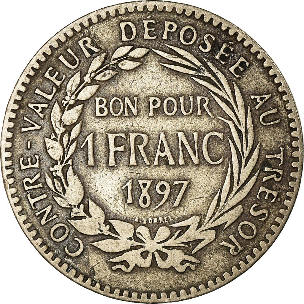 Monnaie, Martinique, Franc, 1897, Paris, TB+, Copper-nickel, KM:41