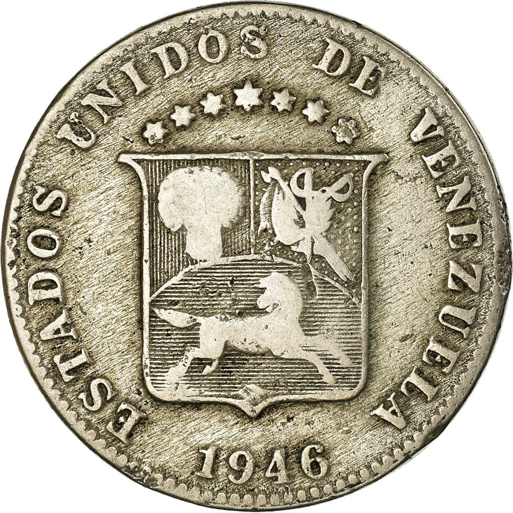 Coin, Venezuela, 12-1/2 Centimos, 1946, Philadelphia, VF(30-35), Copper-nickel