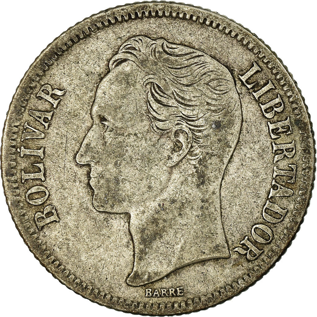 Moeda, Venezuela, Gram 5, Bolivar, 1945, Philadelphia, EF(40-45), Prata, KM:22a