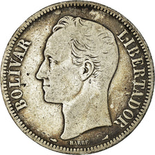 Coin, Venezuela, Gram 25, 5 Bolivares, 1911, VF(30-35), Silver, KM:24.2