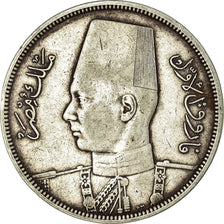 Coin, Egypt, Farouk, 10 Piastres, 1939, British Royal Mint, EF(40-45), Silver