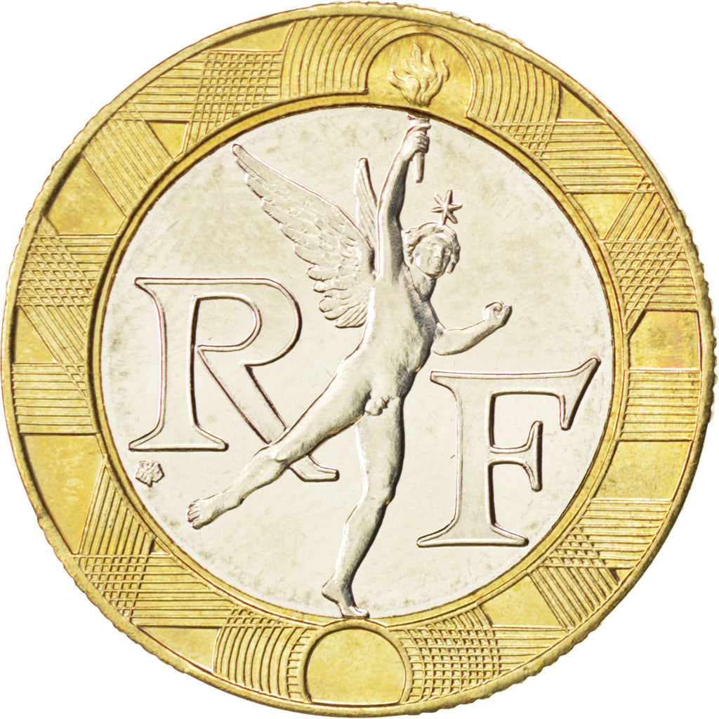 Coin, France, Génie, 10 Francs, 1993, MS(63), Aluminum-Bronze, KM:964.2