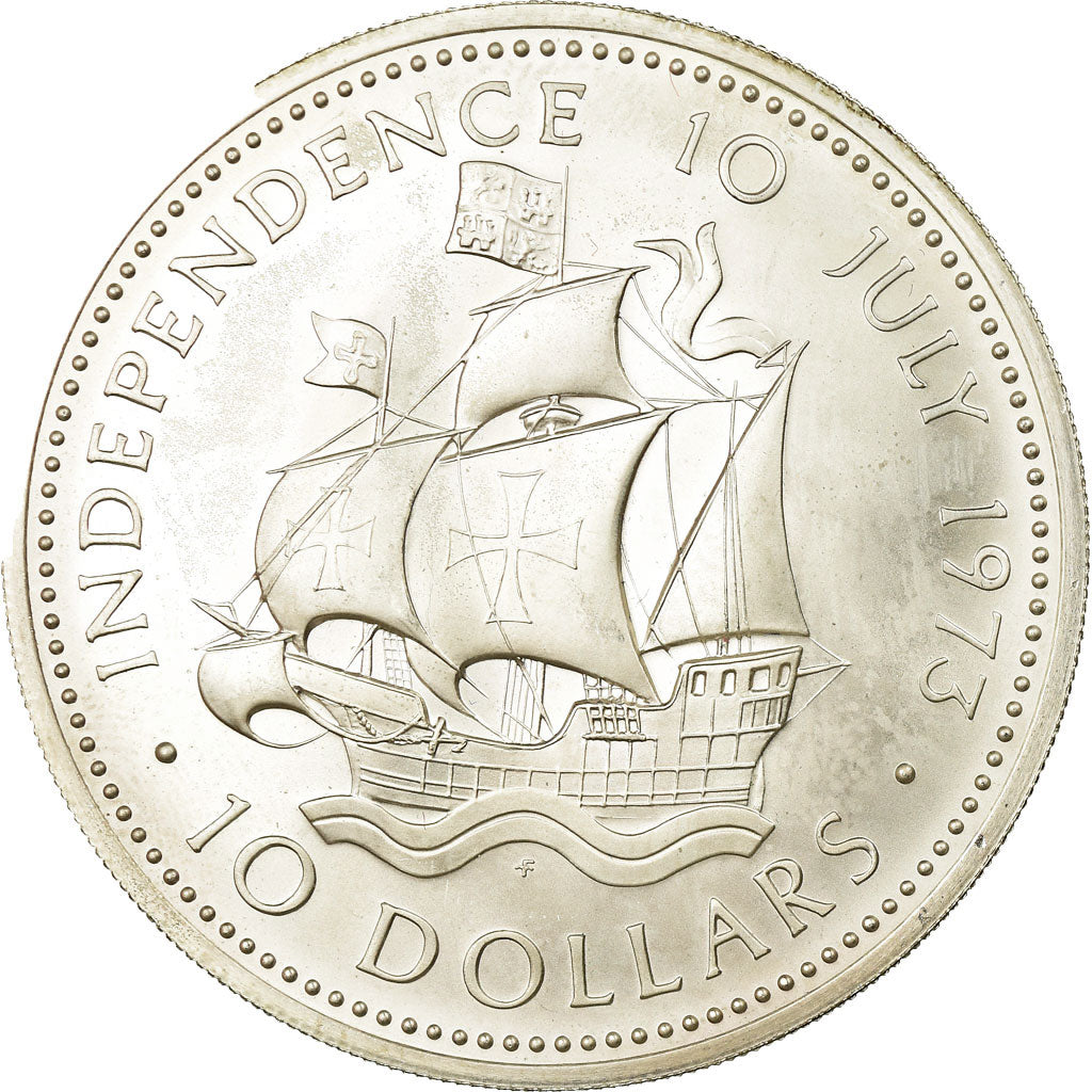 Coin, Bahamas, Elizabeth II, 10 Dollars, 1973, Franklin Mint, U.S.A., MS(63)