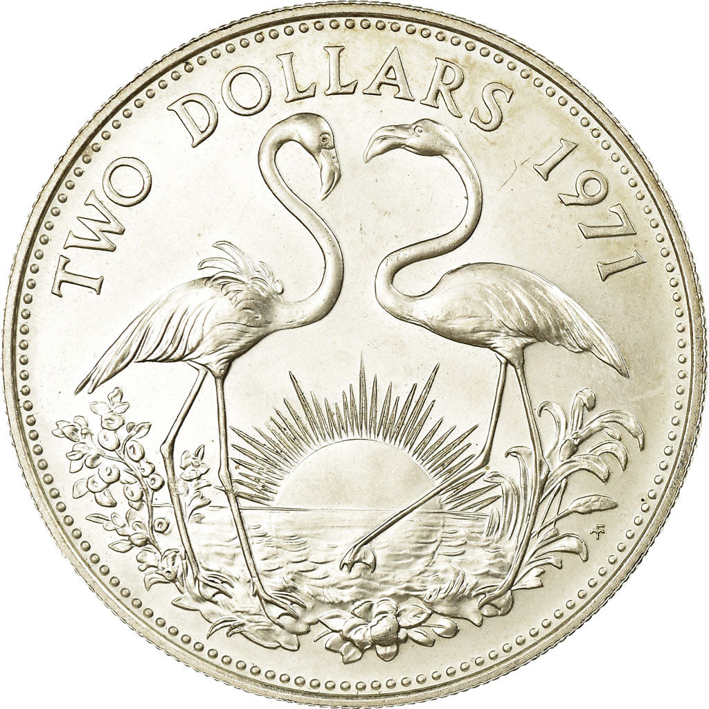 Coin, Bahamas, Elizabeth II, 2 Dollars, 1971, Franklin Mint, U.S.A., Proof
