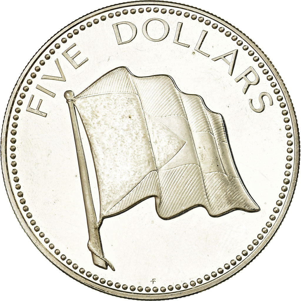Coin, Bahamas, Elizabeth II, 5 Dollars, 1975, Franklin Mint, U.S.A., Proof