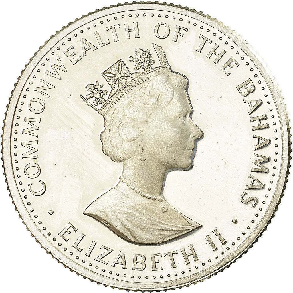 Coin, Bahamas, Elizabeth II, 10 Dollars, 1989, Franklin Mint, Proof, MS(63)