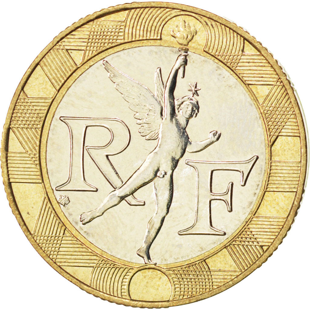 FRANCE, Génie, 10 Francs, 1999, KM #964.2, MS(60-62), Aluminum-Bronze, 23, G...
