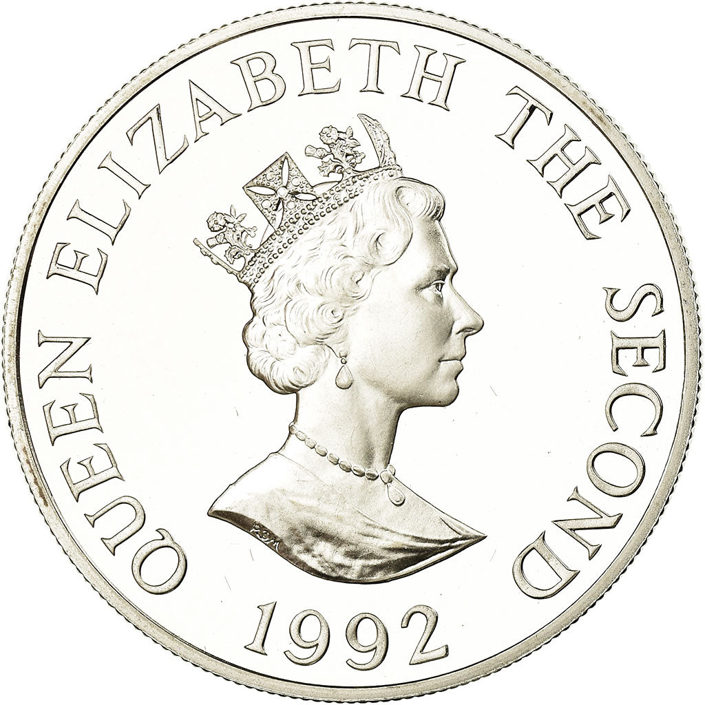 Coin, Alderney, Elizabeth II, 2 Pounds, 1992, Proof, MS(63), Silver, KM:3a