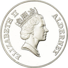 Coin, Alderney, Elizabeth II, 2 Pounds, 1990, Proof, MS(63), Silver, KM:13a