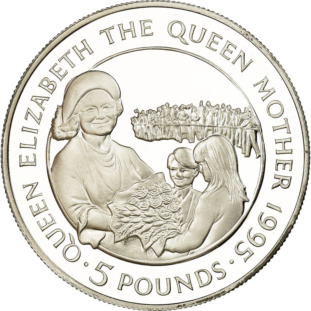 Coin, Alderney, Elizabeth II, 5 Pounds, 1995, Proof, MS(63), Silver, KM:14A