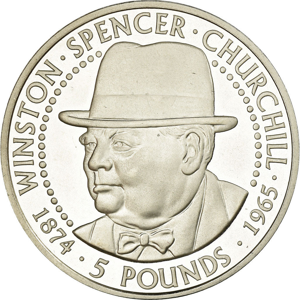 Coin, Alderney, Elizabeth II, 5 Pounds, 1990, Proof, MS(63), Silver, KM:20