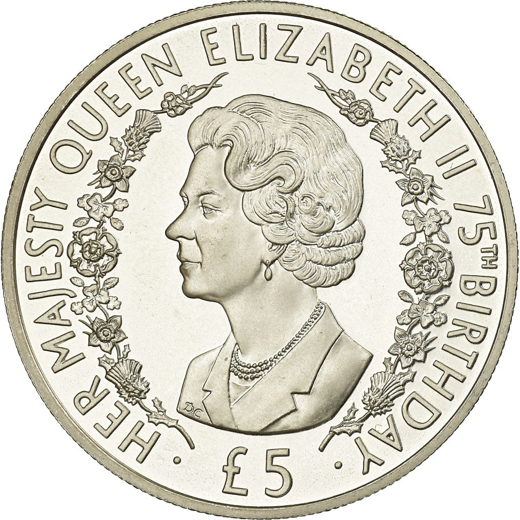 Coin, Alderney, Elizabeth II, 5 Pounds, 2001, British Royal Mint, Proof, MS(63)
