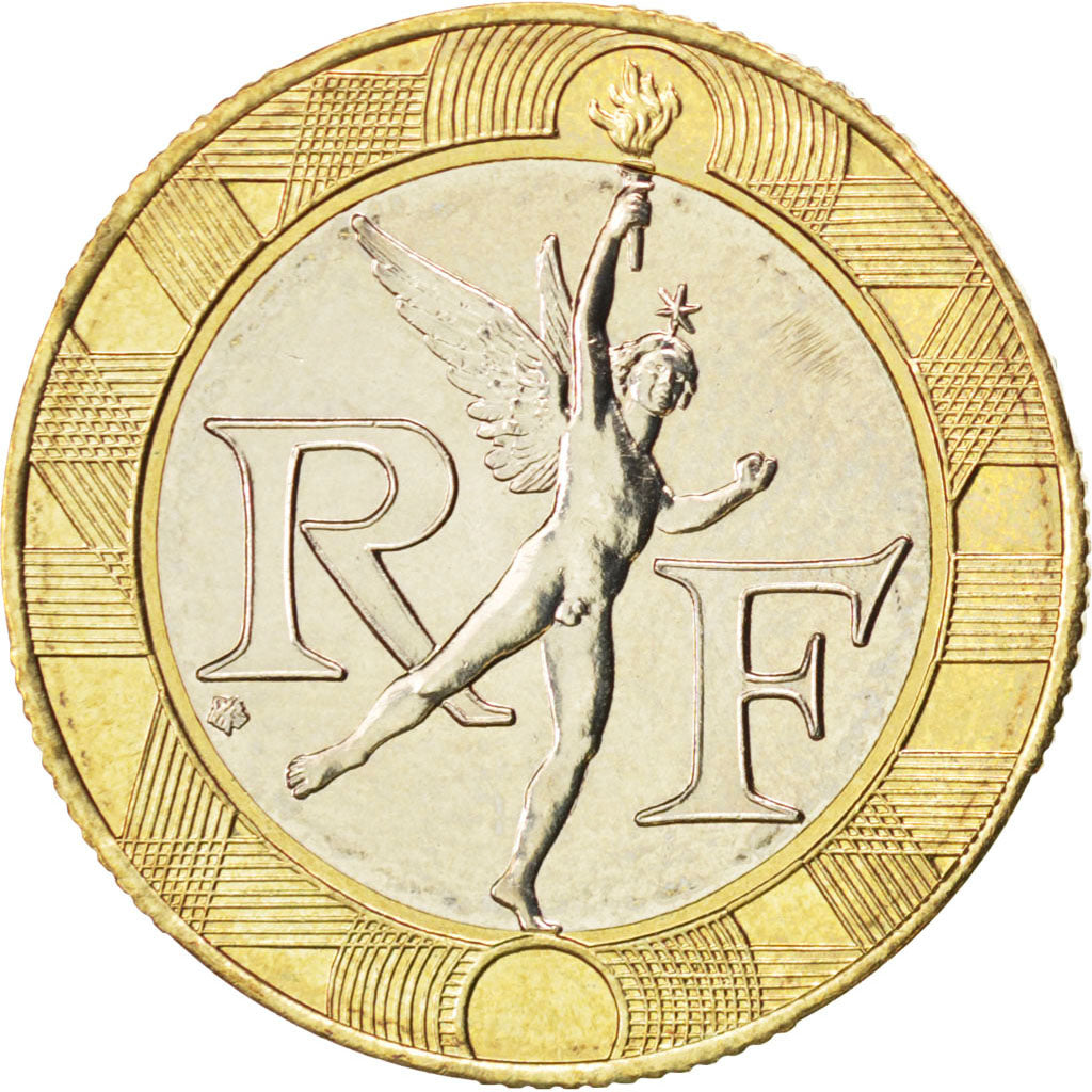 FRANCE, Génie, 10 Francs, 2000, KM #964.2, MS(63), Aluminum-Bronze, 23, Gadoury