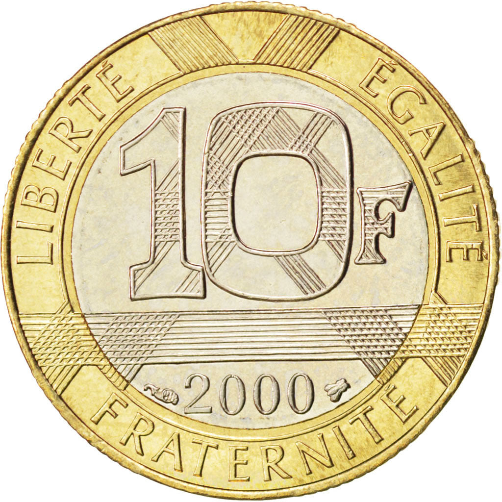 FRANCE, Génie, 10 Francs, 2000, KM #964.2, MS(63), Aluminum-Bronze, 23, Gadoury