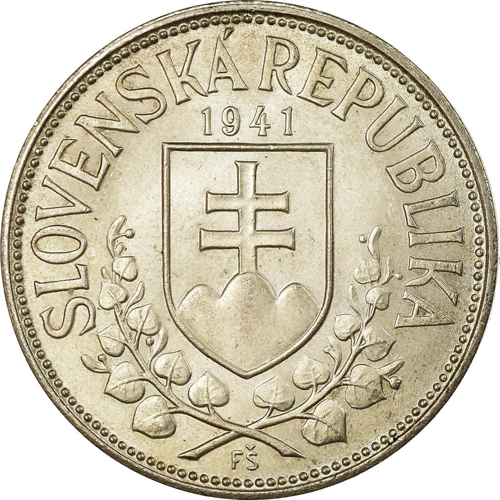 Coin, Slovakia, 20 Korun, 1941, MS(60-62), Silver, KM:7.1