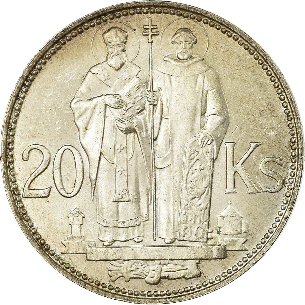 Coin, Slovakia, 20 Korun, 1941, MS(60-62), Silver, KM:7.1