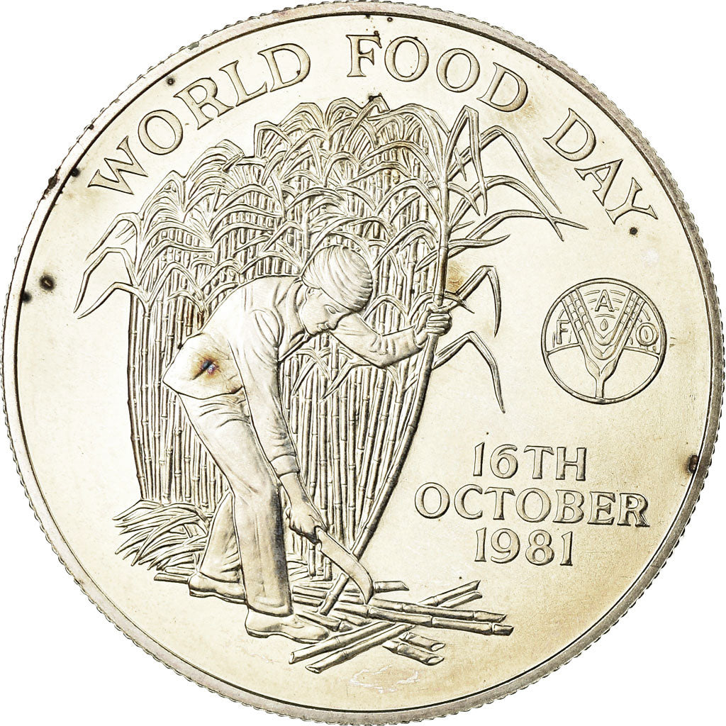Moneta, Mauritius, 10 Rupees, 1981, SPL, Argento, KM:48