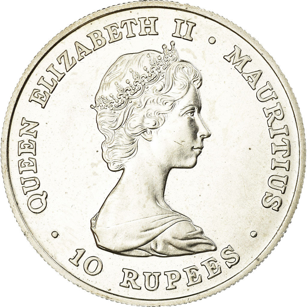 Moneta, Mauritius, 10 Rupees, 1981, SPL, Argento, KM:48