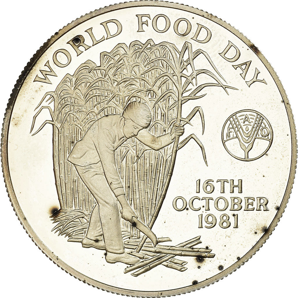 Moneda, Mauricio, 10 Rupees, 1981, Proof, SC, Plata, KM:48