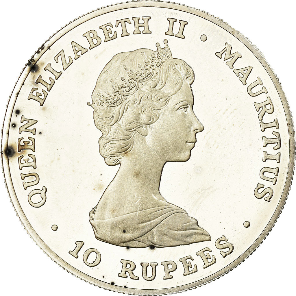 Moneda, Mauricio, 10 Rupees, 1981, Proof, SC, Plata, KM:48